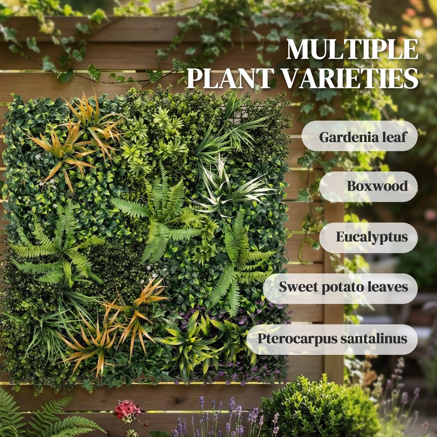 Outsunny Grass Wall Panels, 100 x 100 cm Artificial Grass Wall Decor with Tie Connectors, Greenery Backdrop Panels, Green
