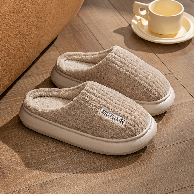 Ladies' Indoor Home Warm Fluffy Anti-slip Cotton Slippers