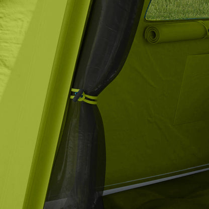 Outsunny Inflatable Camping Tent w/ Hand Pump, Easy Setup 1/2 Person Blow Up Tent Waterproof 190T Taffeta w/ Mesh Windows, Doors and Carry Bag, Green