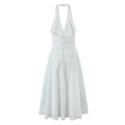 V-neck Halter Sexy Backless Holiday Women's Dress