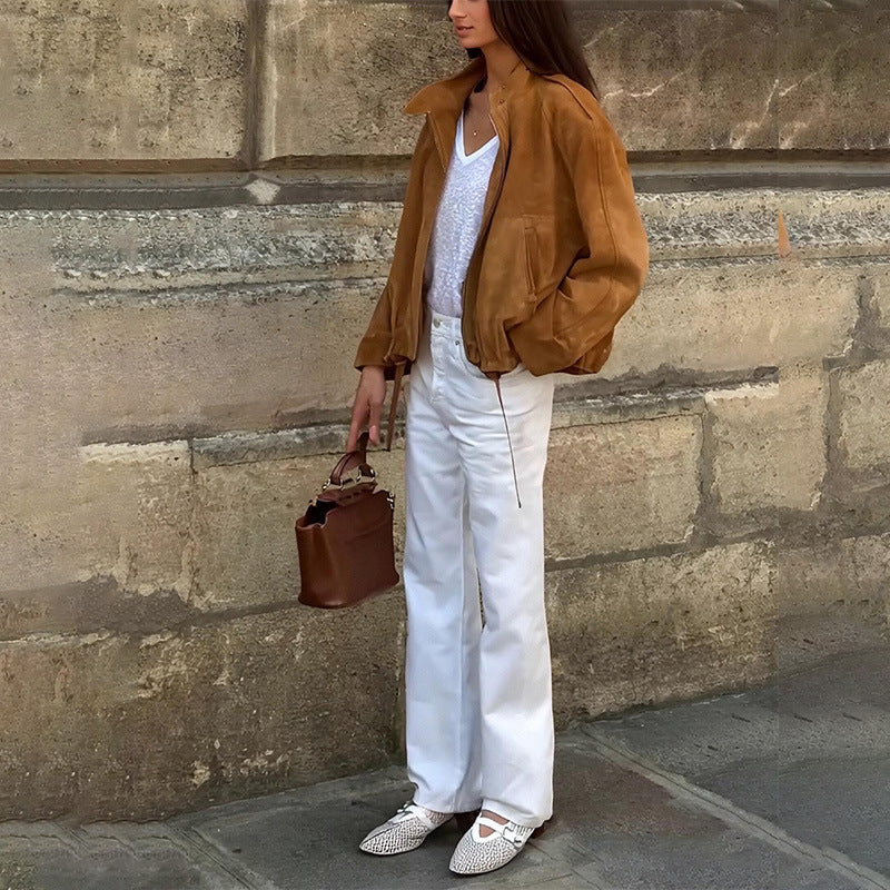 European And American Retro Solid Color Jacket