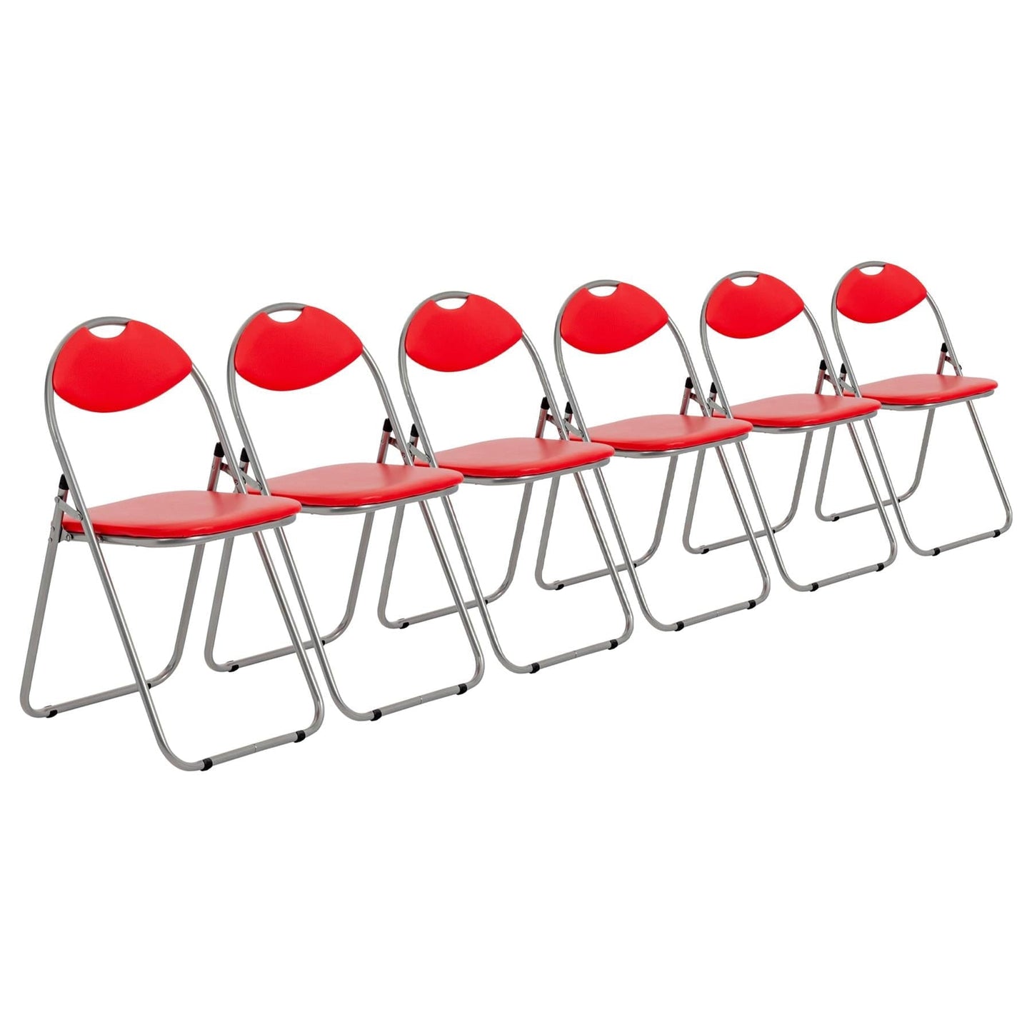 Red Curved Padded Folding Chair - Pack of Six