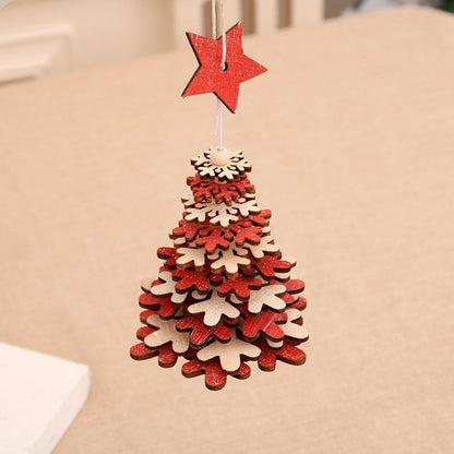 Wooden Christmas Tree Bell Pendant Room Living Room