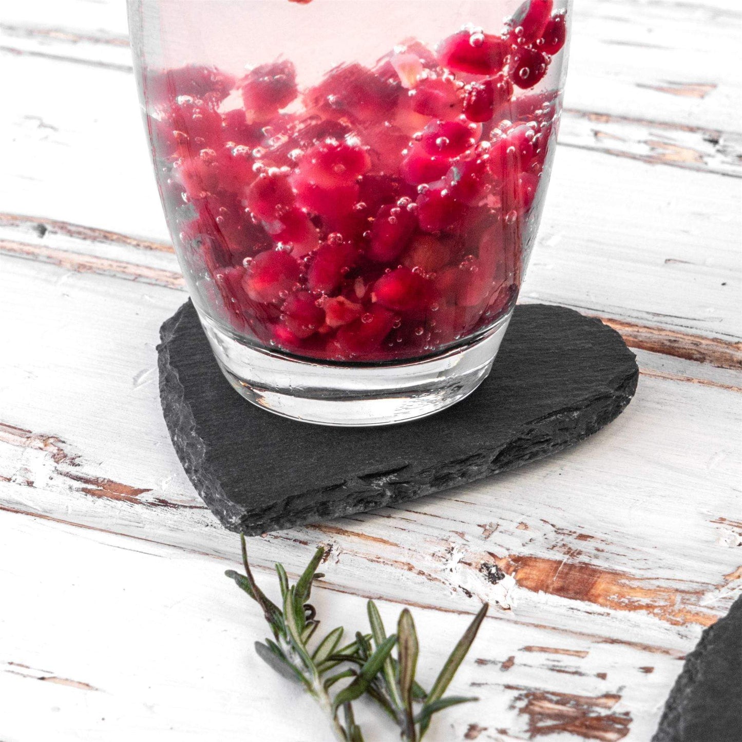 12pc Black Heart Slate Placemats & Coasters Set