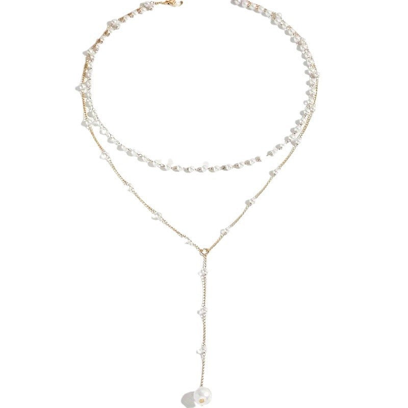 Pearl Double Layer Twin Pearl Necklace