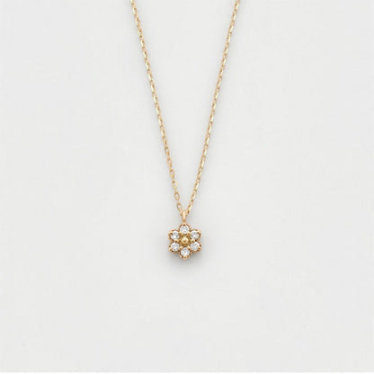 Fresh Sweet And Simple Flower Set Sterling Silver Ring Necklace