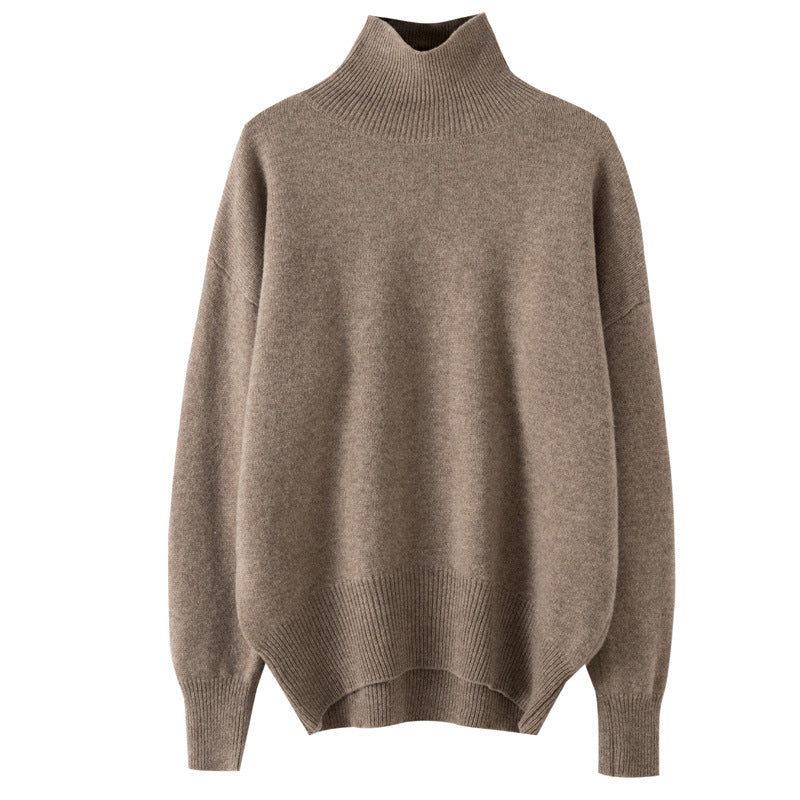 Women's High-neck Pure Wool Sweater Extra-thick Cashmere