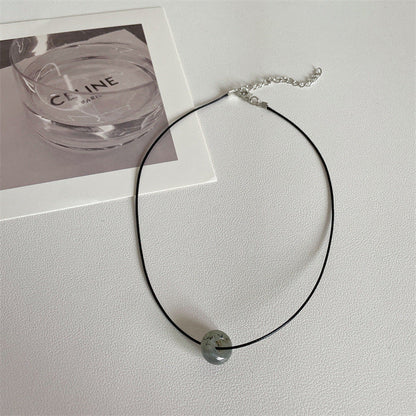 South Korea Ins Style Jade Square Peach Heart Necklace