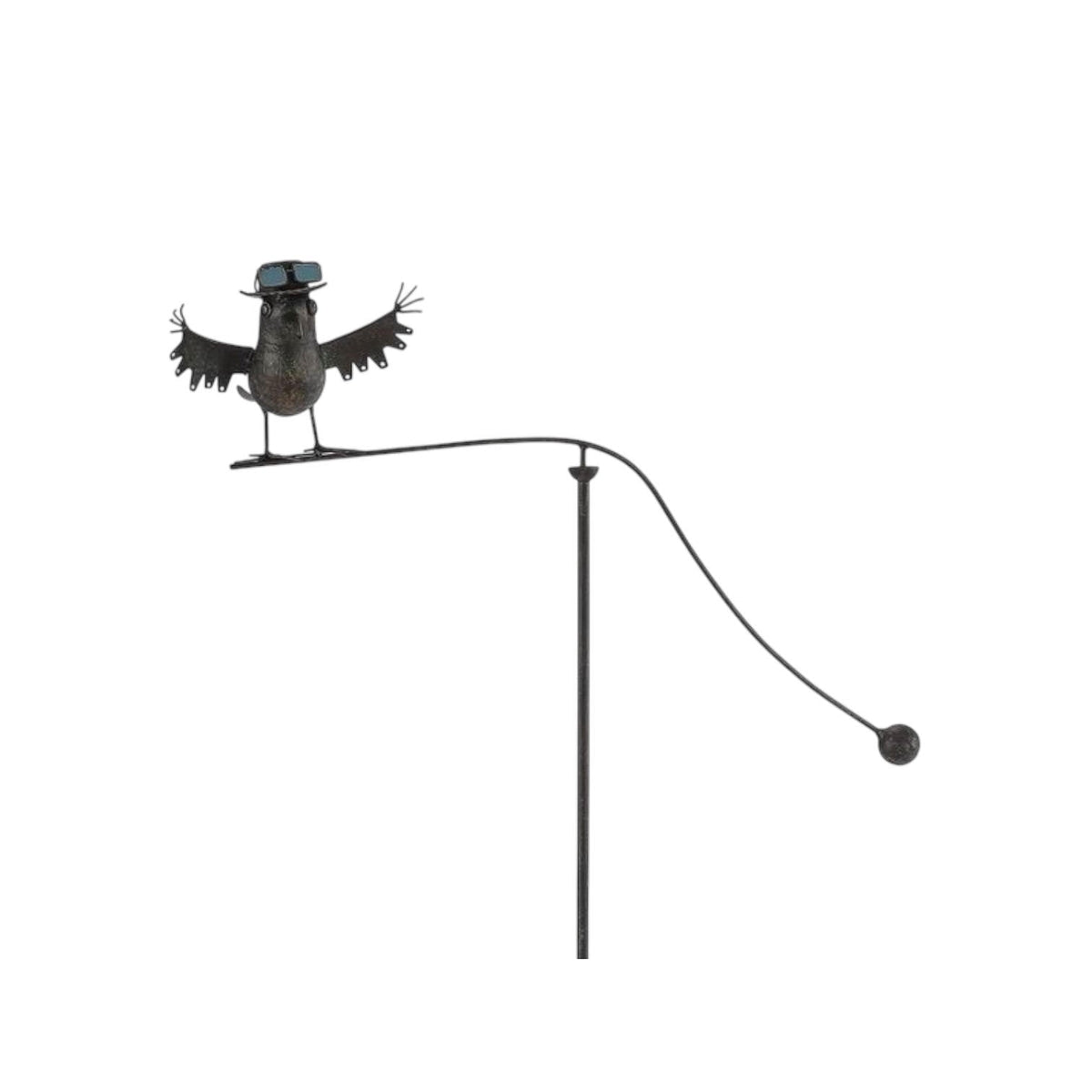Durable Owl Bird Garden Spinner Metal Stake with Whimsical Spinning Motion - Unique Decorative Outdoor Art for Gardens, Porches, Balconies, Flower Beds, Lawns & Pots