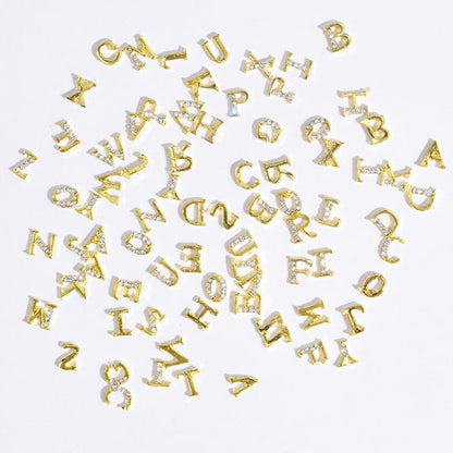 26 Letter Alloy Nail Ornament Nail Crystal