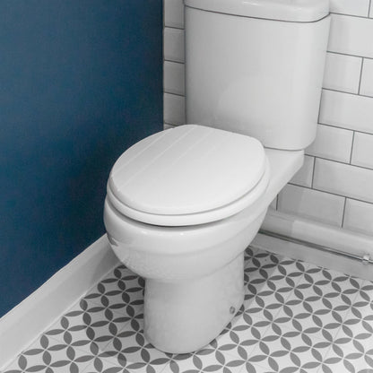 White Soft Close Tongue & Groove Toilet Seat