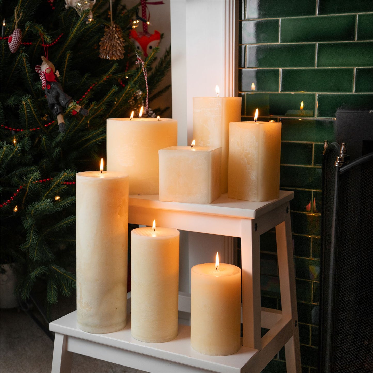 20cm Vanilla Round Pillar Candle