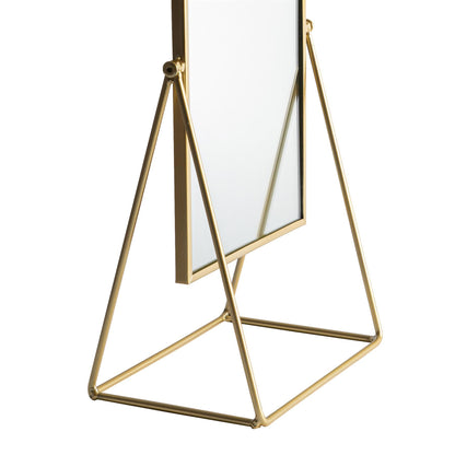 22cm x 39cm Gold Square Dressing Table Mirror