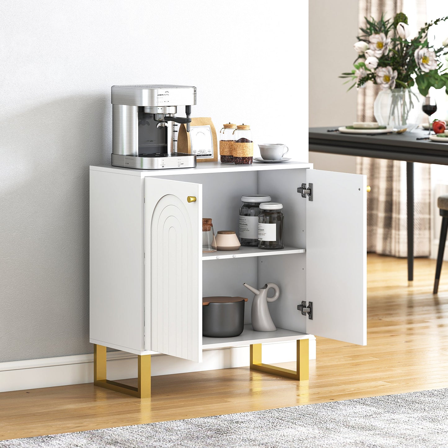 HOMCOM 2-Door Sideboard Storage Cabinet - White