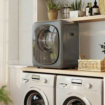 HOMCOM 4kg Vented Tumble Dryer with 5 Drying Mode, 800W Compact Freestanding Front Tumble Dryer Grey