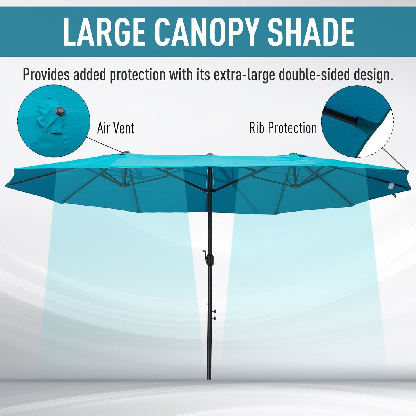 Outsunny 4.6m Canopy Parasol - Blue