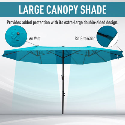 Outsunny 4.6m Canopy Parasol - Blue