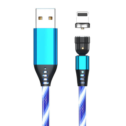 540° Rotating LED Magnetic Charging Cable - 3A Fast Charge for iPhone, USB-C & Micro USB