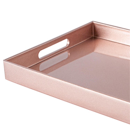 34.5cm x 25cm Rose Gold Rectangle Lacquer Tray