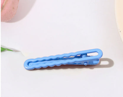 Hollow Wave Metal Barrettes Milk Fufu Candy Color