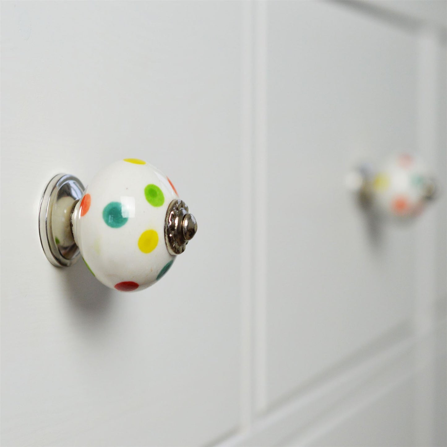 Round Spot Ceramic Cabinet Knob