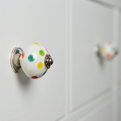 Round Spot Ceramic Cabinet Knob