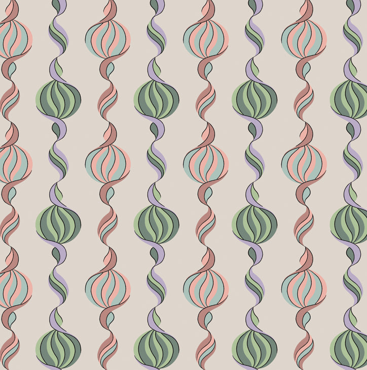 Carousel Twist - in Pastel Candy - Wallpaper - Micaela Sharp Collaboration