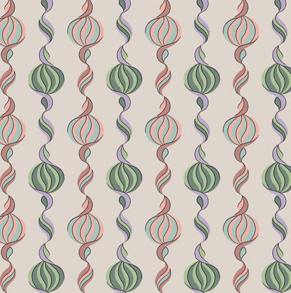 Carousel Twist - in Pastel Candy - Wallpaper - Micaela Sharp Collaboration