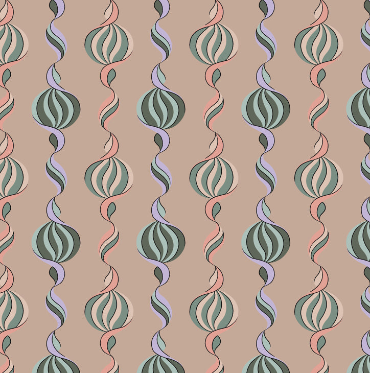 Carousel Twist - Vintage Shell - Wallpaper - Micaela Sharp Collaboration
