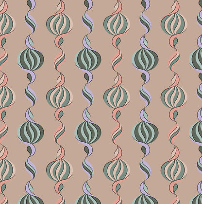 Carousel Twist - Vintage Shell - Wallpaper - Micaela Sharp Collaboration
