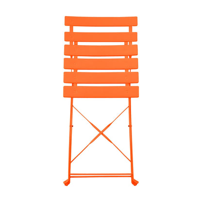 Orange Two-Seater Round Bistro Set