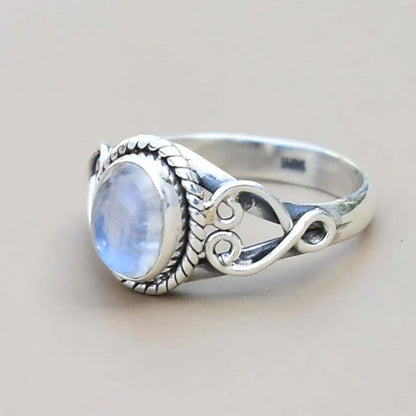 Alloy Geometric Hollowed-Out Pattern Moonlight Ring