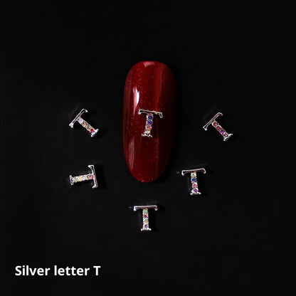 26 Letter Alloy Nail Ornament Nail Crystal
