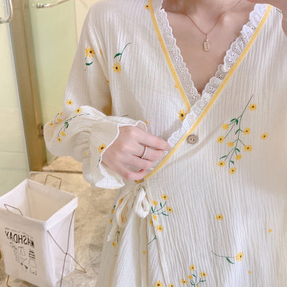 Thin Kimono Nursing Pajamas Maternity Postpartum Feeding Maternity Home Wear