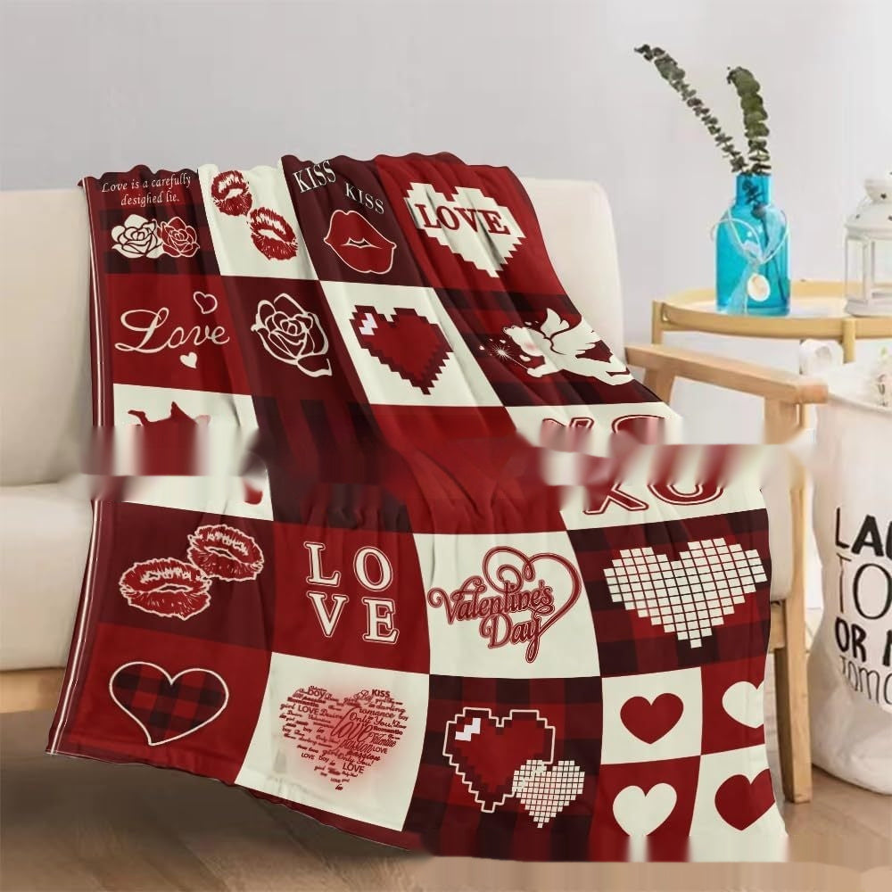 Valentine's Day Gift Small Love Holiday Gift Christmas Flannel Blanket