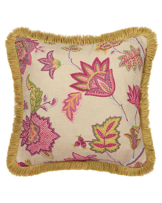 Chanderi Cerise Cushion 50x50cm