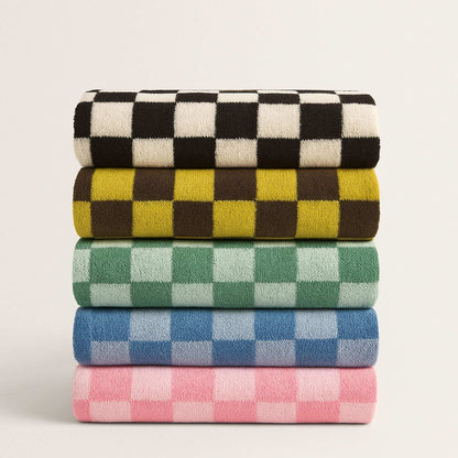 Checkerboard Bath Towels