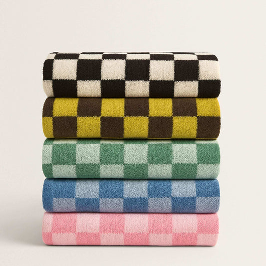 Checkerboard Bath Towels