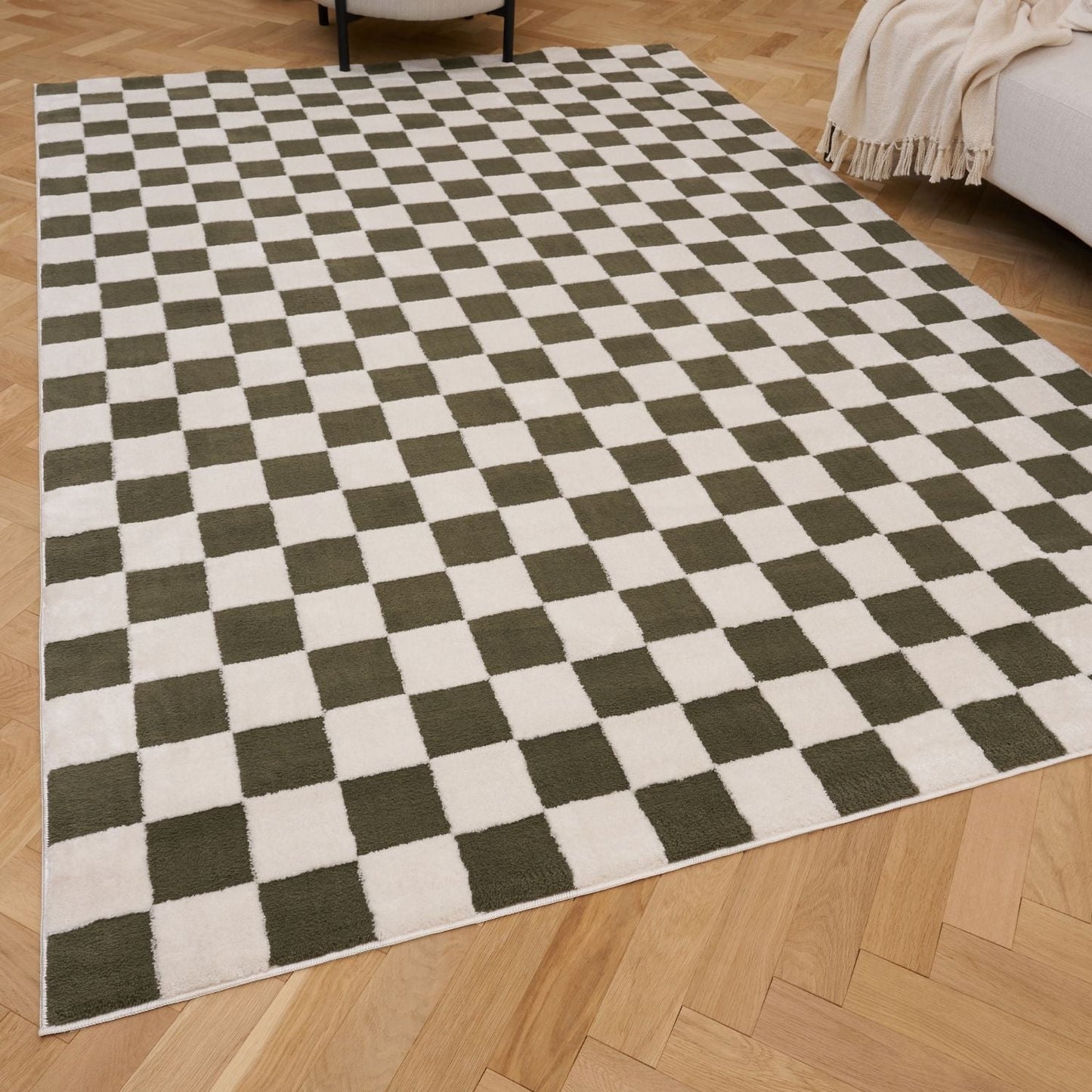Loft Checkerboard Green Rug