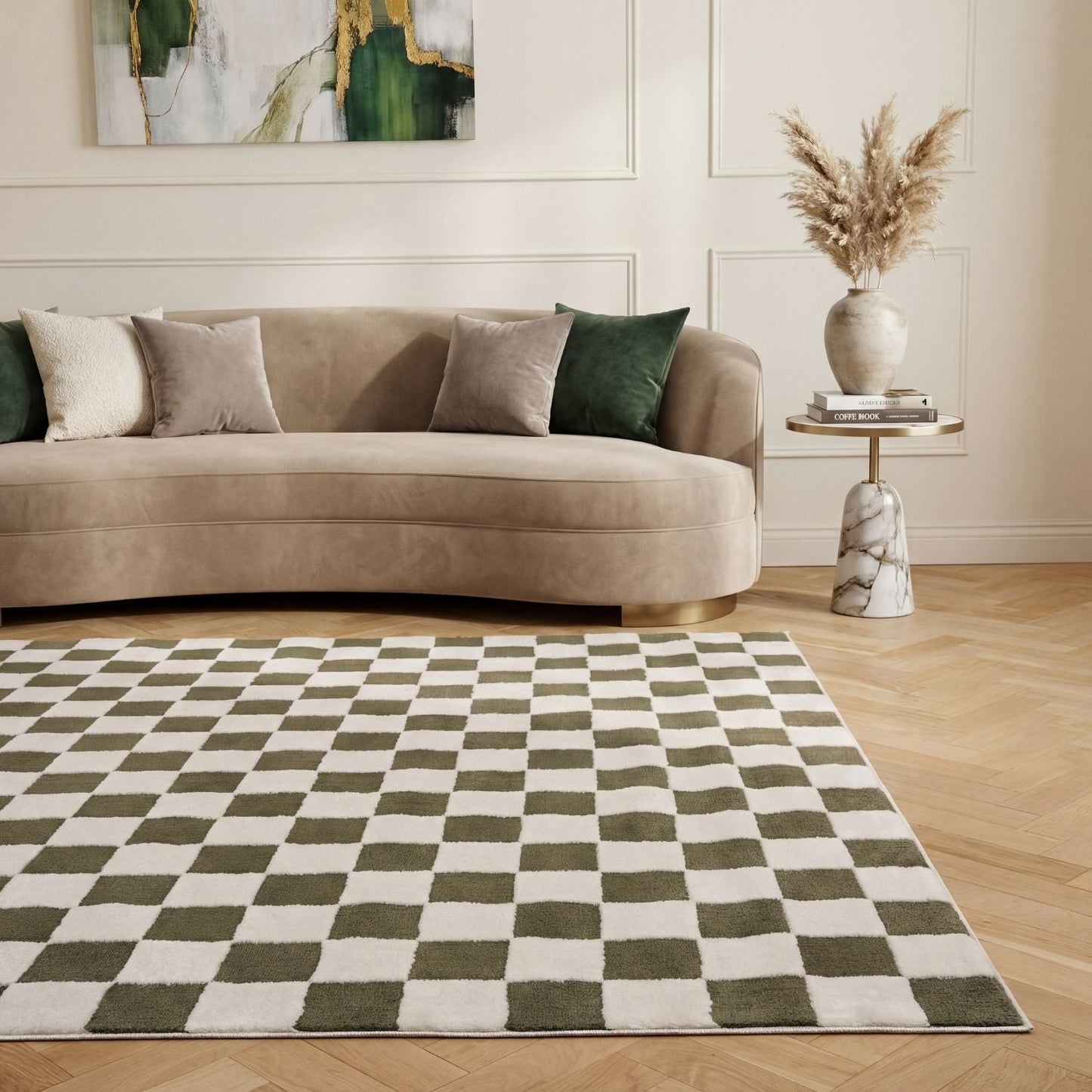 Loft Checkerboard Green Rug