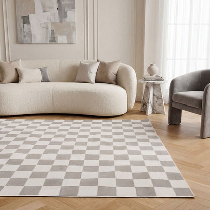 Loft Checkerboard Grey Rug