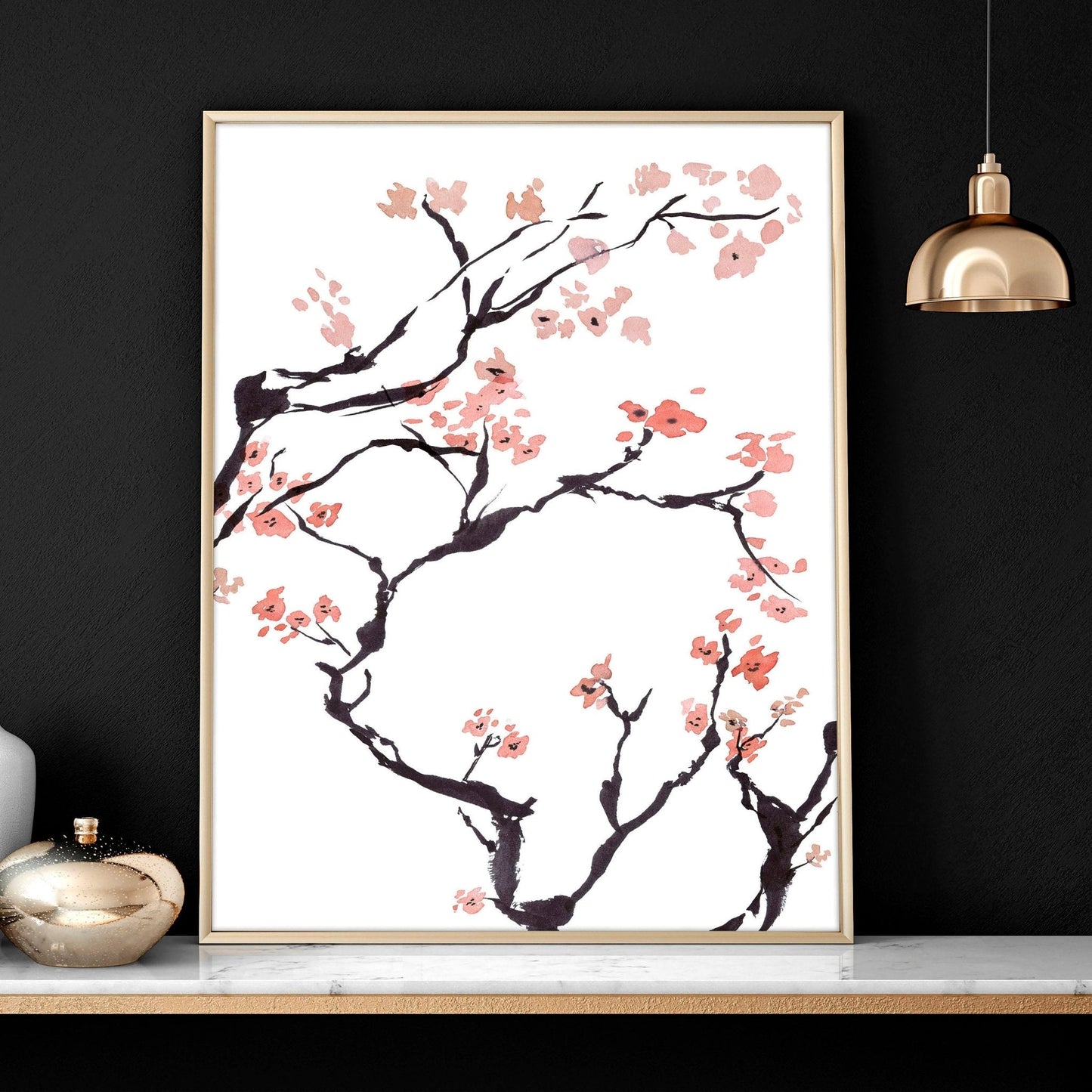 Cherry blossoms wall art | Set of 2 wall art prints