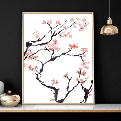 Cherry blossoms wall art | Set of 2 wall art prints