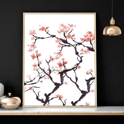 Cherry blossoms wall art | Set of 2 wall art prints