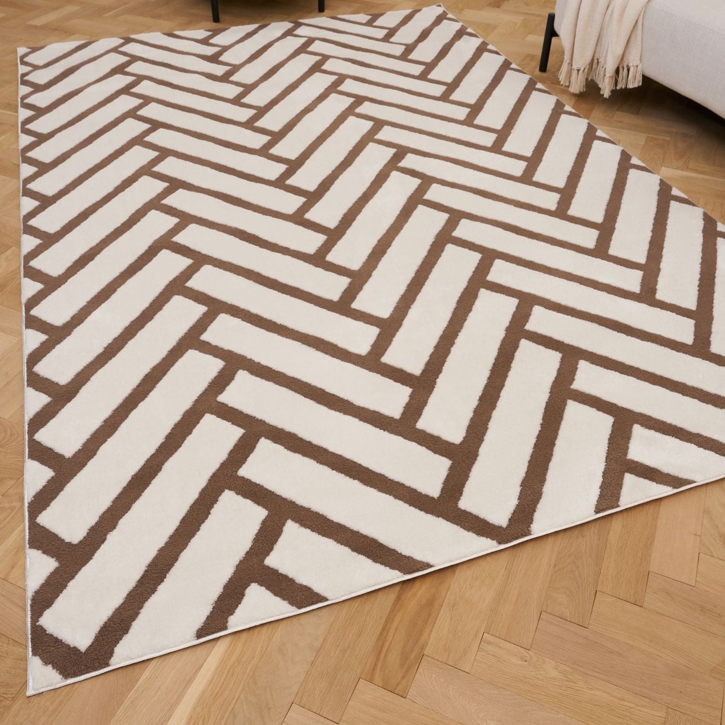 Loft Chevron Brown Rug