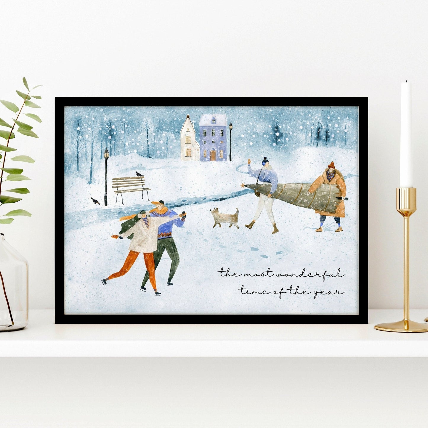 Cute Christmas decor wall art print