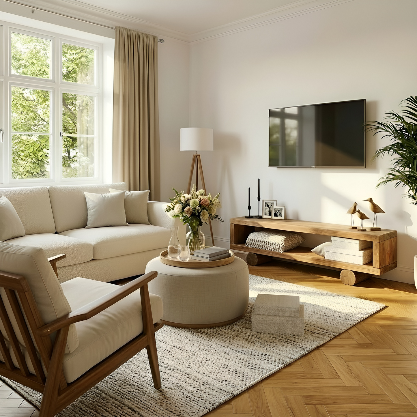 Handmade Rustic Solid Wood TV Unit: Timber Media Console