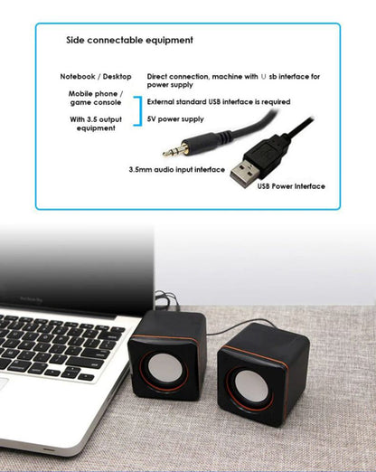 USB External Small Speaker Multimedia Small Speaker Desktop Computer Laptop External Mini Speaker Office and Entertainment