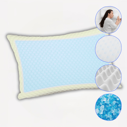 Cooling Gel Memory Foam Pillow Breathable Luxury Premium Fibre Filling for Superior Comfort and Support by OLIVIA ROCCO