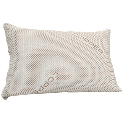 OLIVIA ROCCO Copper Infused Memory Foam Pillow For Skin Health Hypoallergenic Premium Fibre Filling Luxury Comfort With Copper Fabric Cover